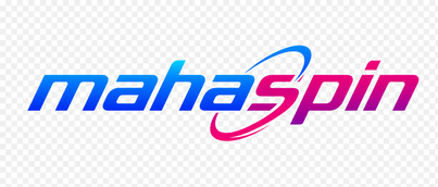 Logo mahaspin berwarna neon biru